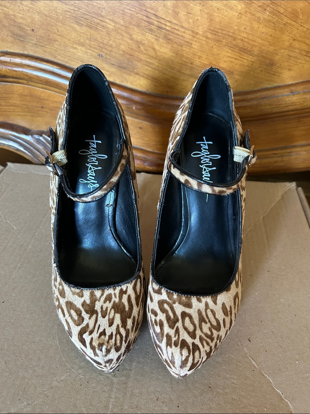 Farylrobin Leopard Print Mary Jane Pumps - Brown